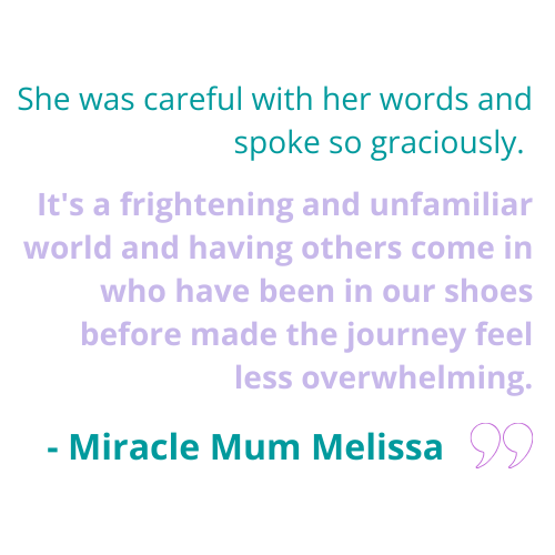 She was careful with her words and spoke so graciously. It's a frightening and unfamiliar world and having others come in who have been in our shoes before made the journey feel less overwhelming.
